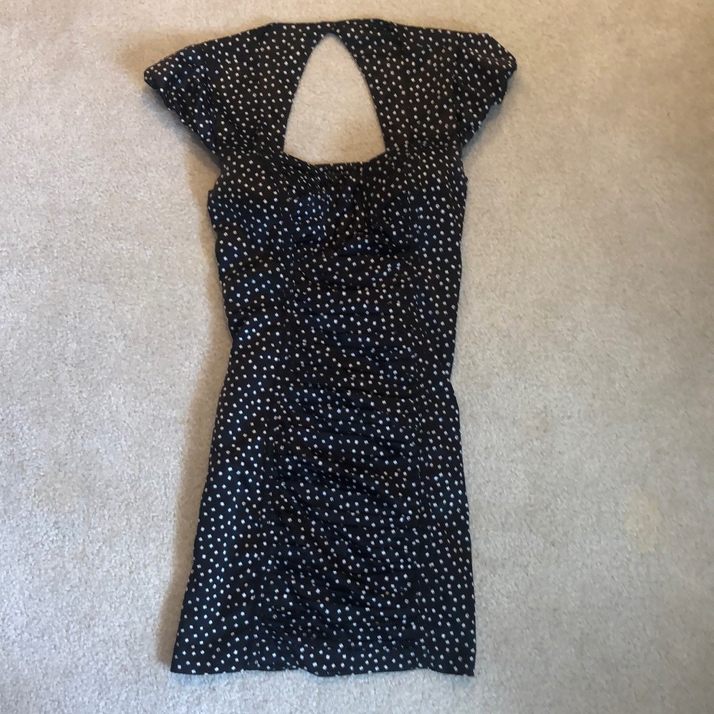 Black dress with polka dots